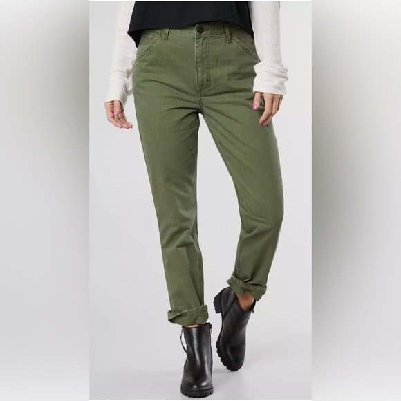 Lee High Rise Dungaree Ankle Pant Olive - Picture 4 of 13